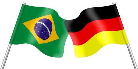 Flags. Brazil and Germany