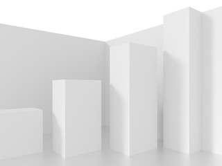 White Interior Design. Modern Architecture Background