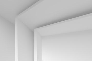 White Interior Design. Modern Architecture Background