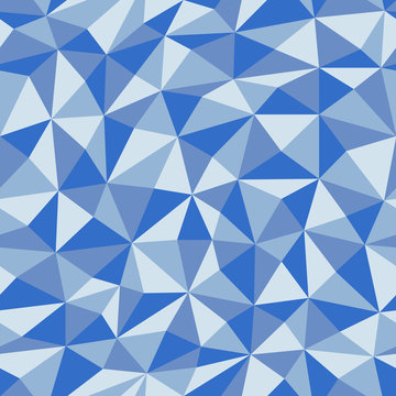 Blue Crumpled  Paper  With Geometric Seamless Pattern