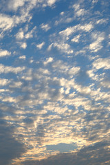 beautiful moving cloud above dramatic blue sunset sky cloudy background