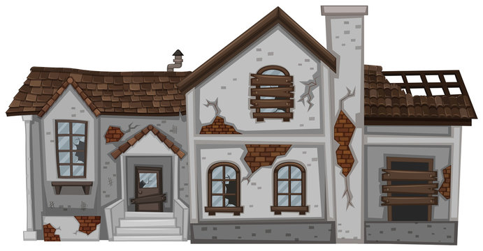 Old house with brown roof