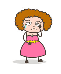 Cartoon Emotion Lady Crying Face Vector