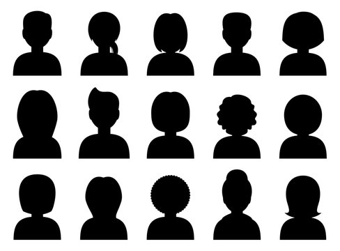 People avatars silhouettes