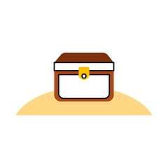 wooden trunk on the beach vector illustration design
