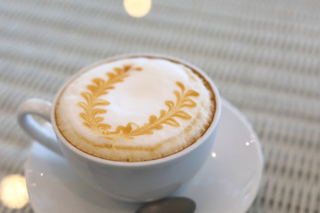 caramel macchiato hot coffee drink tasty in cafe restaurant