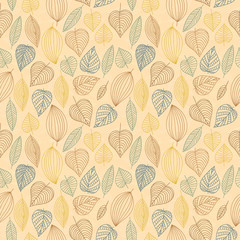 Seamless autumn leaves pattern