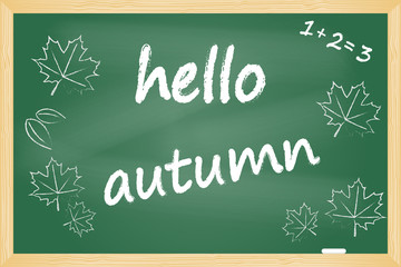Chalkboard Hello autumn sketch