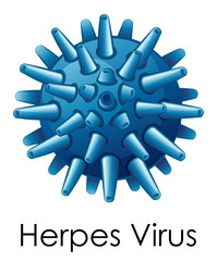 Herpes virus on white background