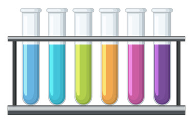 Colorful chemical in test tubes
