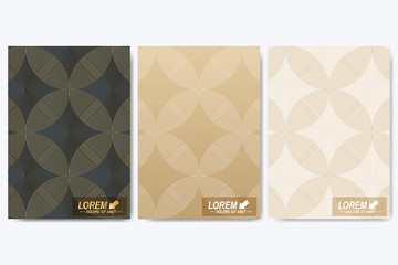 Modern vector template for brochure, Leaflet, flyer, cover, booklet, magazine or annual report. A4 size. Abstract golden presentation book layout. Geometric pattern with lines.