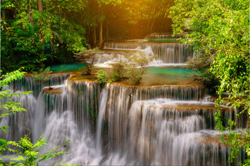 waterfall beautiful thailand,Huay Mae Kamin Waterfall in Kanchanaburi Province, Thailand