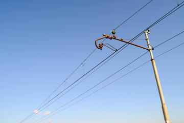 Railways electric power lines.