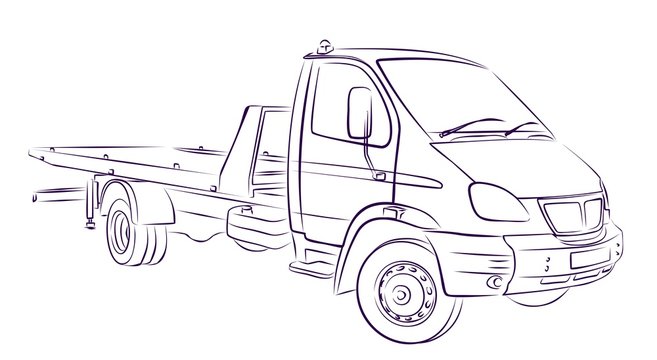 Sketch tow truck. 