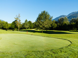 Golf course, holes and green