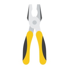 Pliers flat icon, build and repair, tool sign vector graphics, a colorful solid pattern on a white background, eps 10.