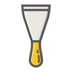 Putty knife filled outline icon, build and repair, spatula sign vector graphics, a colorful line pattern on a white background, eps 10.