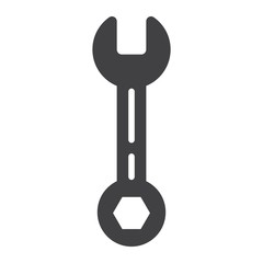 Wrench glyph icon, build and repair, tool sign vector graphics, a solid pattern on a white background, eps 10.