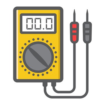 recommend clip art: Digital multimeter filled outline icon, build and repair, electric volmeter sign vector graphics, a colorful line pattern on a white background, eps 10.