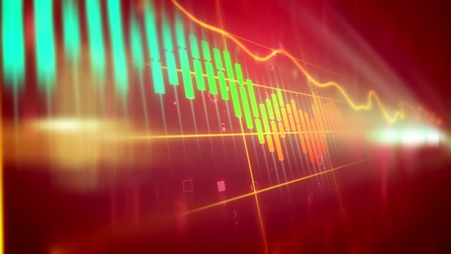 Stock market chart animation background represent down trend of stock market. 