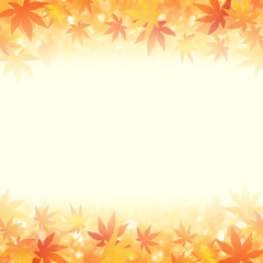 秋のイメージ　輝く紅葉と落ち葉 (16:9)