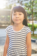 Portrait of little young cute asian  girl  .