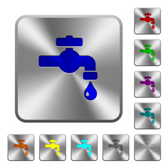 Water faucet with water drop rounded square steel buttons