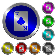 King of clubs card luminous coin-like round color buttons