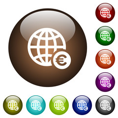 Online Euro payment color glass buttons