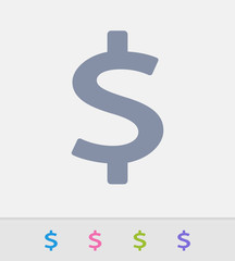 Dollar Sign - Granite Icons. A professional, pixel-perfect icon designed on a 32x32 pixel grid and redesigned on a 16x16 pixel grid for very small sizes.