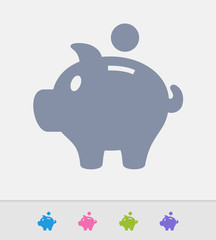 Piggy Bank Profile - Granite Icons. A professional, pixel-perfect icon designed on a 32x32 pixel grid and redesigned on a 16x16 pixel grid for very small sizes.