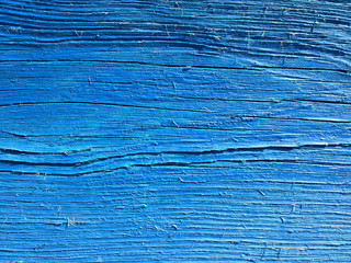 Blue painted board. Abstract background
