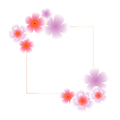 Flowers frame. Violet Sakura Flowers frame isolated on white background. Vector