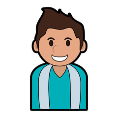 portrait of happy smiling man icon image vector illustration design