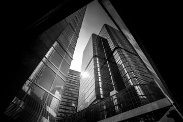 Peel and stick wallpaper City building Hong Kong Architecture Black And White