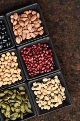 collection of different legumes for background