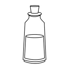 cosmetic glass bottle with cork icon image vector illustration design