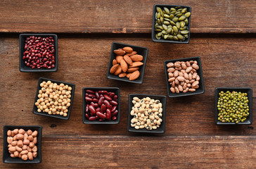 collection of different legumes for background