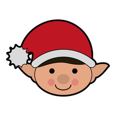 elf or santas helper face christmas related icon image vector illustration design