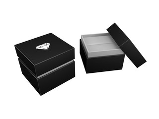 Leather Jewelry Box 3d rendering