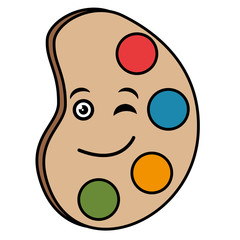 paint pallette kawaii character vector illustration design