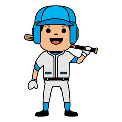 baseball player with bat avatar character vector illustration design