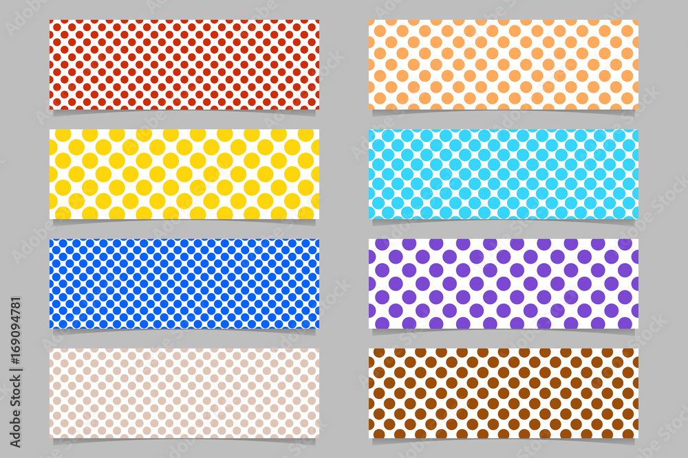 Poster simple abstract horizontal banner background set - vector graphic designs with seamless polka dot pa