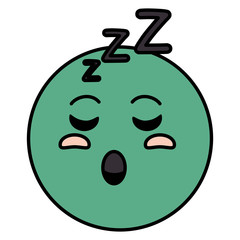 asleep emoticon face character icon vector illustration design
