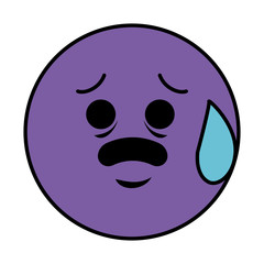 zorry emoticon face character icon vector illustration design