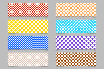 Simple abstract horizontal banner background set - vector graphic designs with seamless polka dot pattern © David Zydd