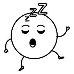 asleep emoticon face character icon vector illustration design