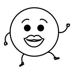 Obraz premium big lips emoticon face character icon vector illustration design