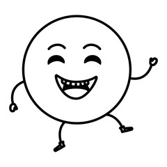 happy emoticon face character icon vector illustration design