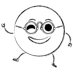 happy emoticon face character icon vector illustration design